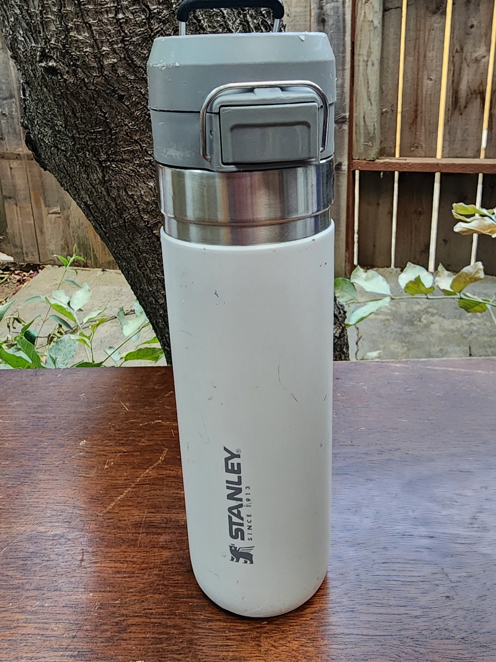 Stanley The Quick Flip GO Insulated Water Bottle White Gray [24 Ounces]